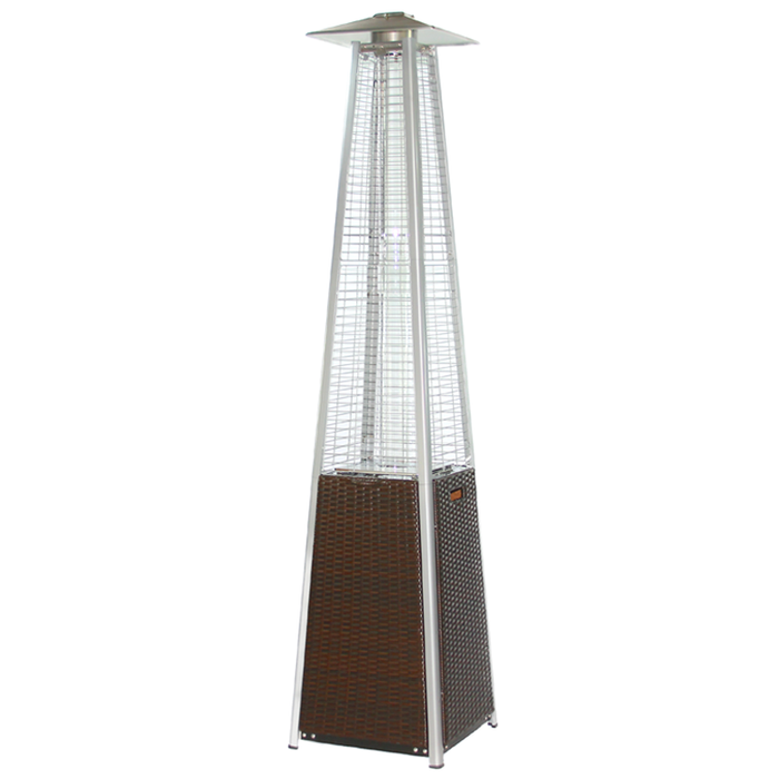 RADtec 89" Tower Flame Propane Patio Heater - Dark Brown Wicker