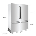 ZLINE 60 In. 32.2 cu. ft. Built-In 4-Door Refrigerator with Internal Water and Ice Dispenser in Stainless Steel 10