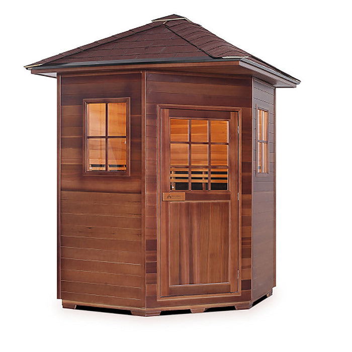 Enlighten Sauna Sapphire 4 Person Corner Infrared/Traditional Sauna