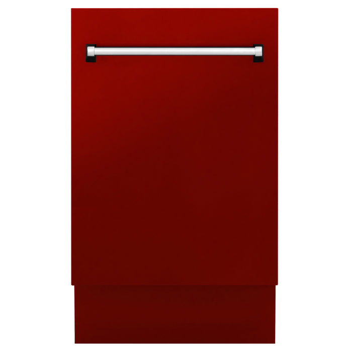 ZLINE 18 in. Top Control Tall Dishwasher in Red Gloss with 3rd Rack