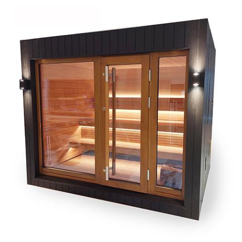 SaunaLife Model G7S Pre-Assembled Outdoor Home Sauna with Bluetooth Audio