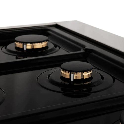 ZLINE Autograph Edition 36 in. 4.6 cu. ft. Dual Fuel Range with Gas Stove/Electric Oven with White Matte Door and Gold Accents 10