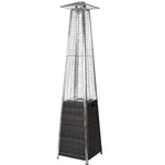 RADtec 89" Tower Flame Propane Patio Heater - Black & Grey Wicker1