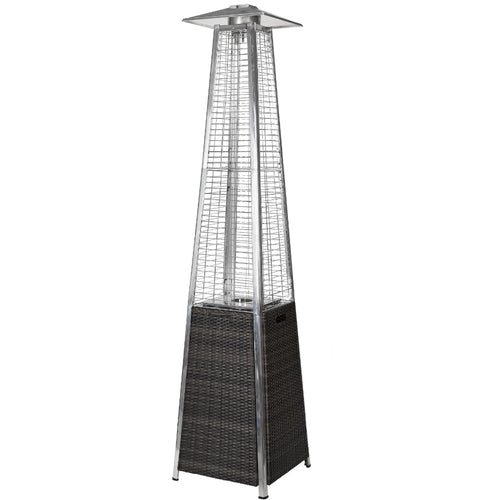 RADtec 89" Tower Flame Propane Patio Heater - Black & Grey Wicker 1