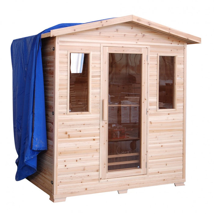 SunRay Cayenne 4 Person Outdoor Sauna with Ceramic Heaters