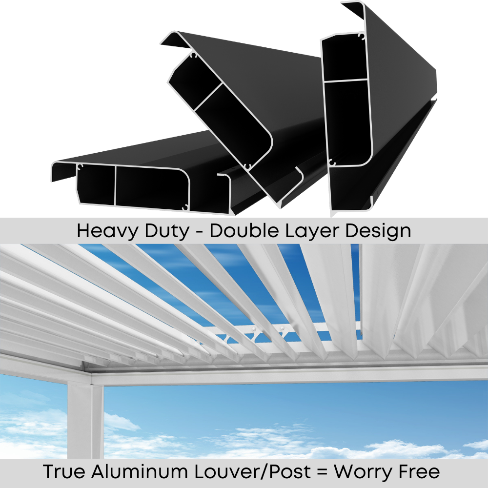Bon Pergola Smart Louvered Pergola with Motorization & Lighting, Villa Pergola