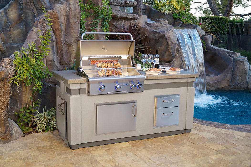 AOG 790 GFRC Pre- Fab Island With Double Drawer Cut Out