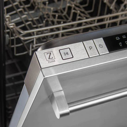 ZLINE 36" Kitchen Package with Stainless Steel Dual Fuel Range, Range Hood, Microwave Drawer and Dishwasher 8