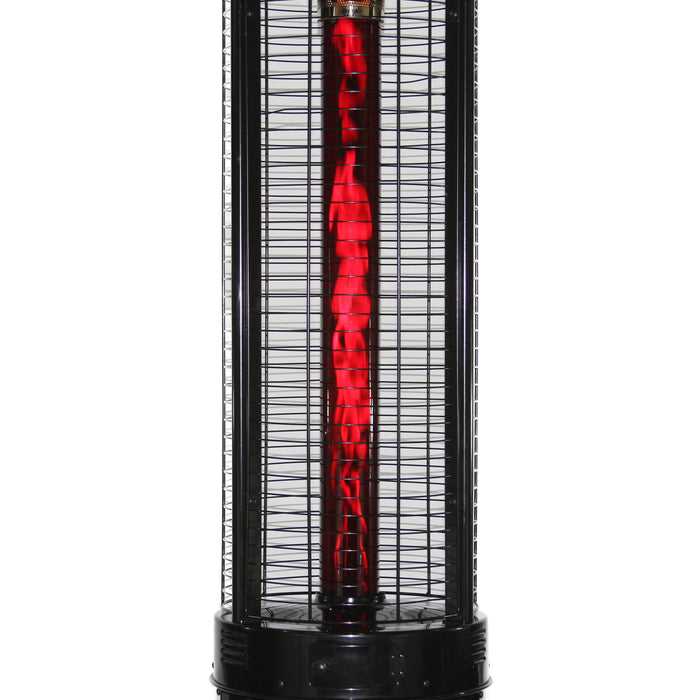 RADtec 80" Ellipse Flame Propane Patio Heater - Black with Ruby Glass