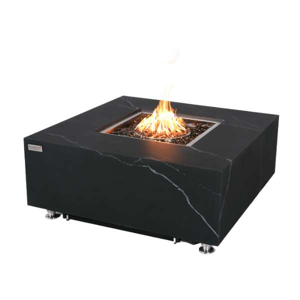 Elementi Plus Sofia Marble Porcelain Fire Table OFP103BB In White Background 2