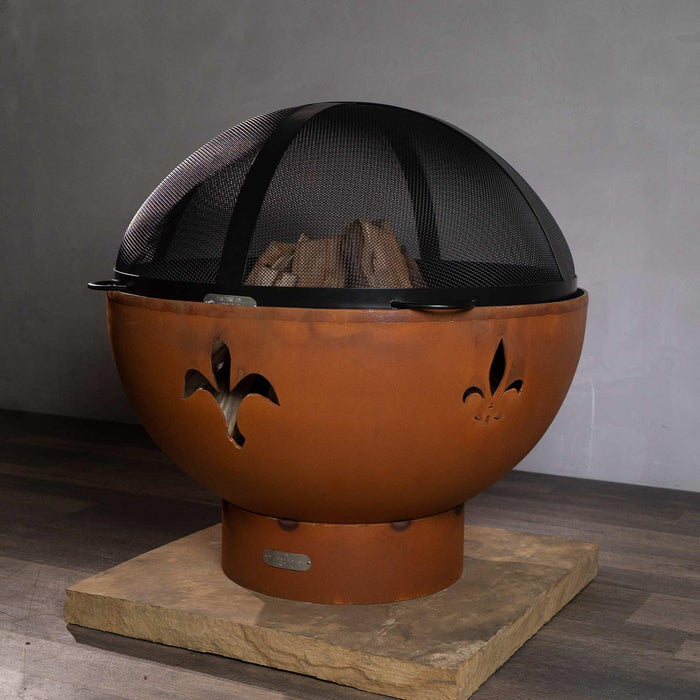Fire Pit Art Fleur de Lis Wood Burning Fire Pit