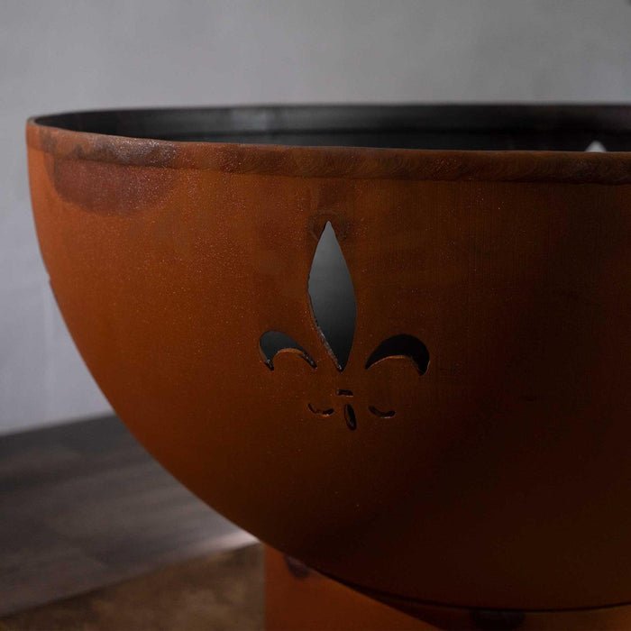 Fire Pit Art Fleur de Lis Wood Burning Fire Pit
