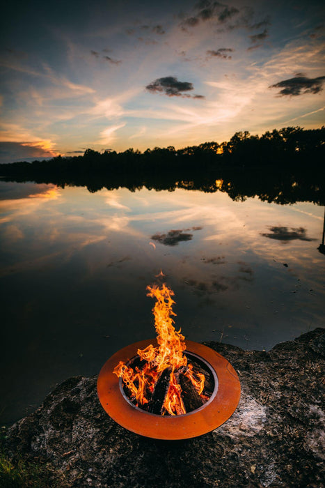 Fire Pit Art Saturn with Lid Wood Burning Fire Pit Table