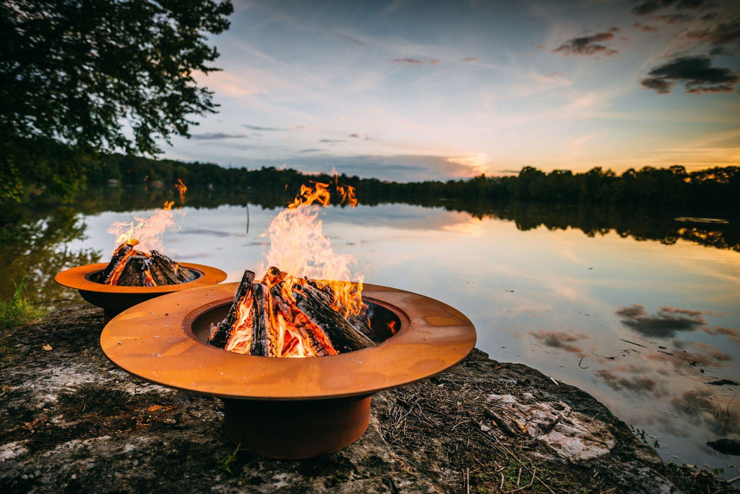Fire Pit Art Saturn with Lid Wood Burning Fire Pit Table
