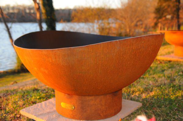 Fire Pit Art Scallop/Tidal Wood Burning Fire Pit