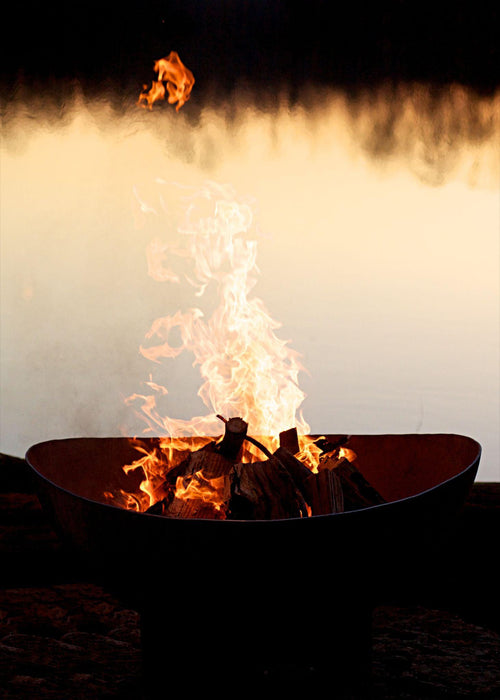 Fire Pit Art Scallop/Tidal Wood Burning Fire Pit