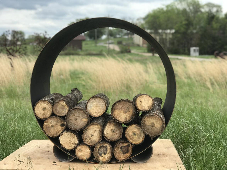 Fire Pit Art - The Orbit - Round Steel Log Rack