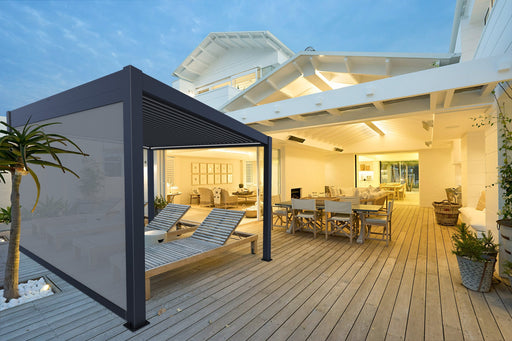 Bon Pergola Wind Resistant Side Shade/Screen, Manual / Motorized - Bon Pergola - Ambient Home