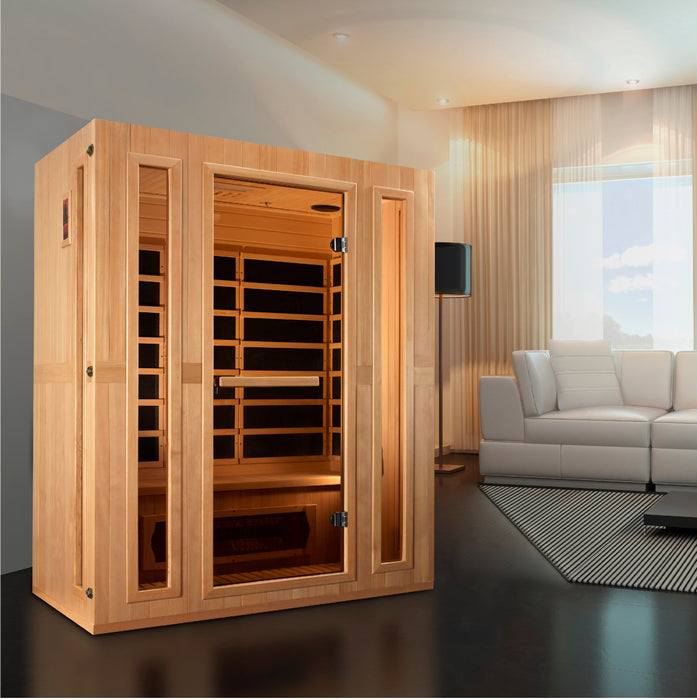 Maxxus "Trinity" Dual Tech 3 person Low EMF FAR Infrared Sauna Canadian Hemlock
