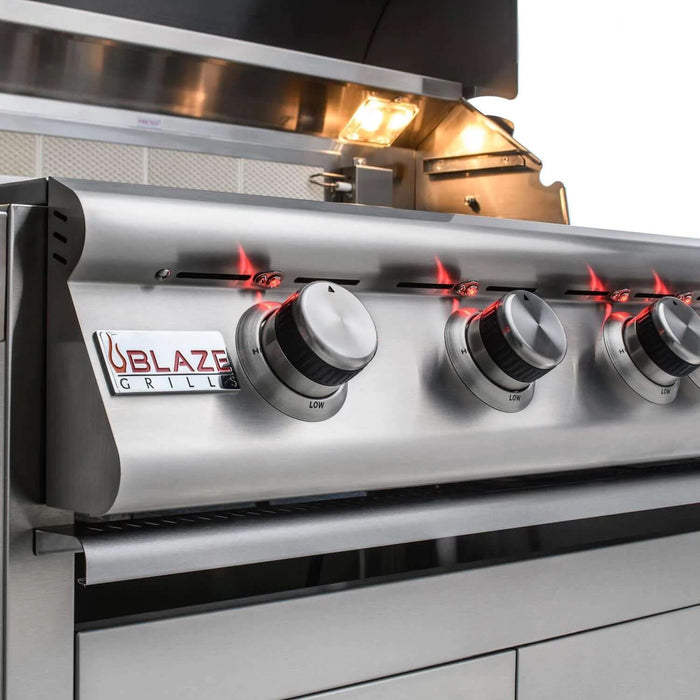 Blaze Premium LTE 32-Inch 4-Burner Built-In Gas Grill With Rear Infrared Burner & Grill Lights