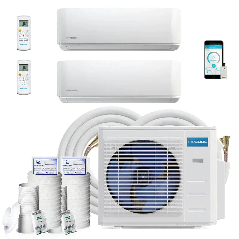 MRCOOL DIY Mini Split - 21,000 BTU 2 Zone Ductless Air Conditioner and Heat Pump with Install Kit 1