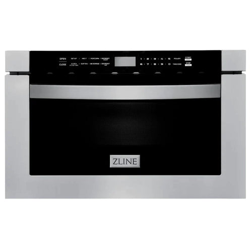 ZLINE 30" Kitchen Package with Stainless Steel Dual Fuel Range, Convertible Vent Range Hood and Microwave Drawer 8