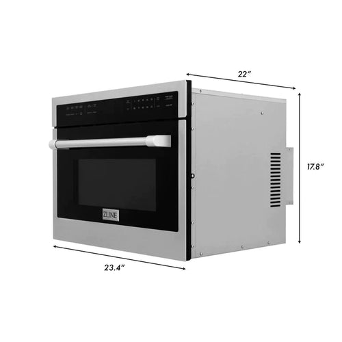 ZLINE 30 in. Self-Cleaning Wall Oven and 24 in. Microwave Oven Appliance Package 10