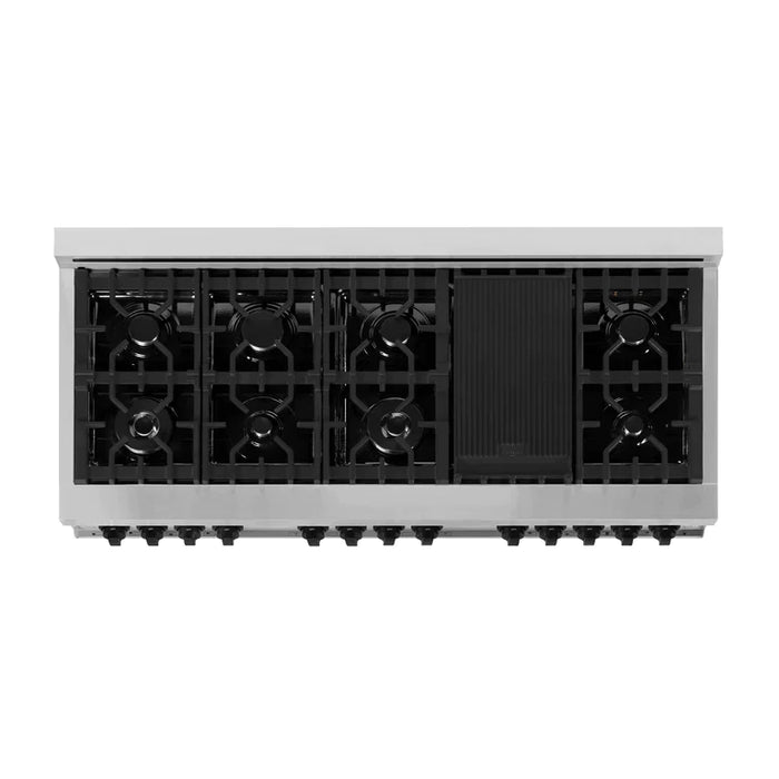 ZLINE Autograph Edition 60 in. 7.4 cu. ft. Gas Burner/Electric Oven Range in Stainless Steel with Matte Black Accents
