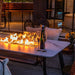 Elementi Plus Oslo Marble Porcelain Dining Table Highlight Glowing Flames