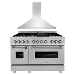 ZLINE Kitchen Package with Stainless Steel Dual Fuel Range with DuraSnow® Door and Convertible Vent Range Hood7