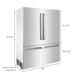 ZLINE 60 In. 32.2 cu. ft. Built-In 4-Door Refrigerator with Internal Water and Ice Dispenser in Stainless Steel10
