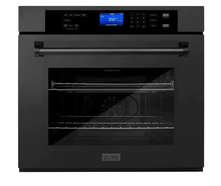 ZLINE Kitchen Package with 36" Black Stainless Steel Rangetop and 30" Single Wall Oven 6