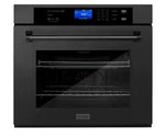 ZLINE Kitchen Package with 36" Black Stainless Steel Rangetop and 30" Single Wall Oven6