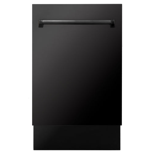 ZLINE 18 In. Tallac Series 3rd Rack Top Control Dishwasher in Black Stainless Steel, 51dBa 1