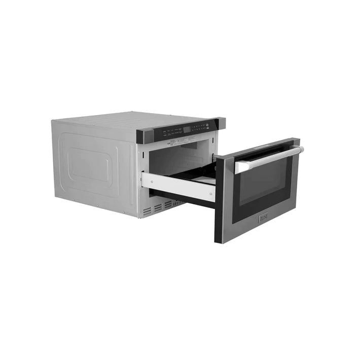ZLINE 24 In. 1.2 cu. ft. Built-in Microwave Drawer with a Traditional Handle in Stainless Steel