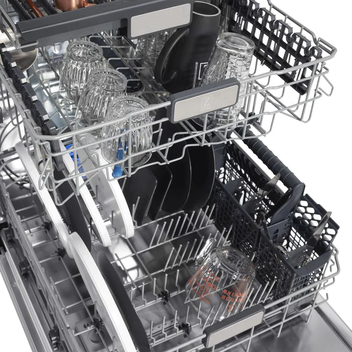 ZLINE 24 In. Monument Series 3rd Rack Top Touch Control Dishwasher in DuraSnow® Stainless Steel, 45dBa