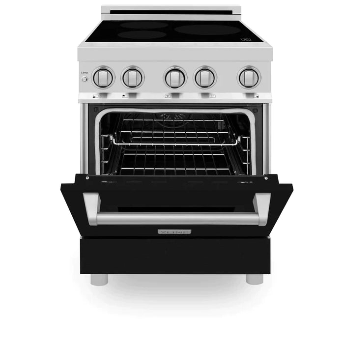 ZLINE 24 Inch Induction Range with a 3 Element Stove and Electric Oven in Black Matte