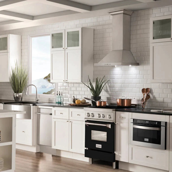 ZLINE 24 Inch Induction Range with a 3 Element Stove and Electric Oven in Black Matte