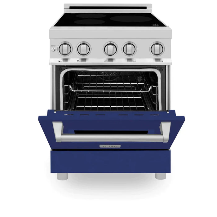 ZLINE 24 Inch Induction Range with a 3 Element Stove and Electric Oven in Blue Gloss