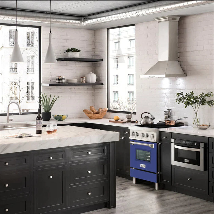ZLINE 24 Inch Induction Range with a 3 Element Stove and Electric Oven in Blue Matte