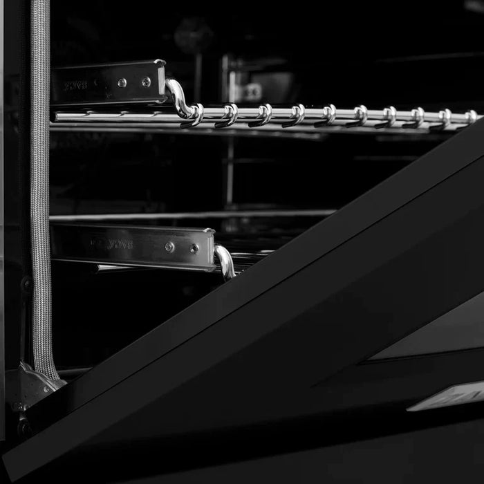 ZLINE 24 Inch Gas Range in DuraSnow® Stainless Steel and Black Matte Door