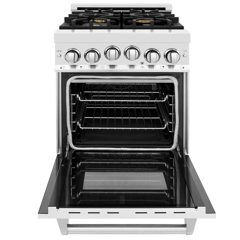 ZLINE 24 Inch 2.8 cu. ft. Range with Gas Stove and Gas Oven in Stainless Steel with Brass Burners