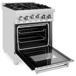 ZLINE 24 Inch 2.8 cu. ft. Range with Gas Stove and Gas Oven in Stainless Steel with Brass Burners6