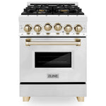 ZLINE 24 Inch Autograph Edition Gas Range in Stainless Steel with Gold Accents8