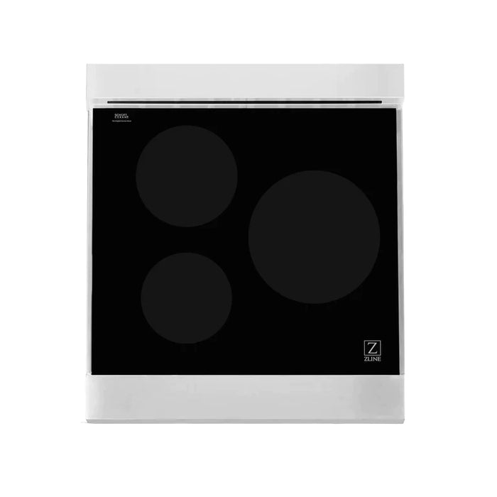 ZLINE 24 In. 2.8 cu. ft. Induction Range with a 3 Element Stove and Electric Oven in White Matte