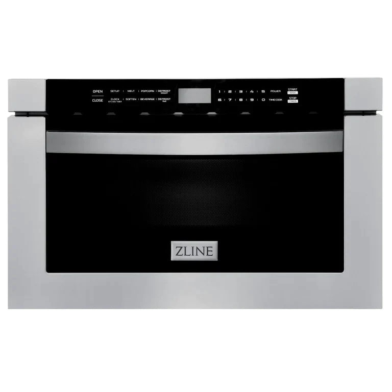 ZLINE Kitchen Package with Stainless Steel Dual Fuel Range, Convertible Vent Range Hood and 24" Microwave Oven 30