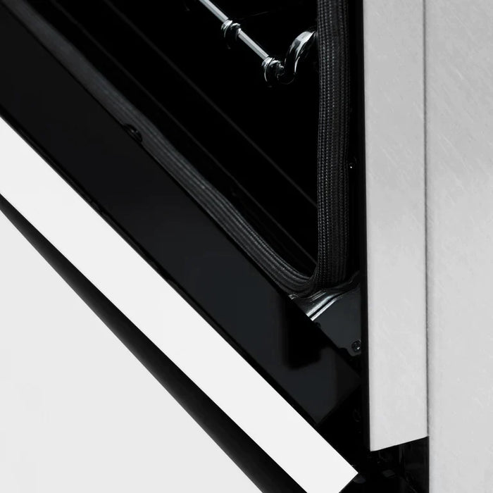 ZLINE 24 in. 2.8 cu. ft. Dual Fuel Range with Gas Stove and Electric Oven in DuraSnow® Stainless Steel and White Matte Door