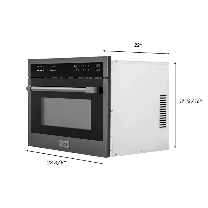 ZLINE 24 in. Built-in Convection Microwave Oven in Black Stainless Steel