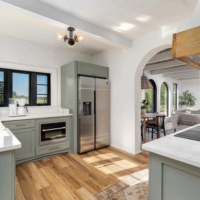 ZLINE Kitchen Package with Stainless Steel Dual Fuel Range, Convertible Vent Range Hood and 24" Microwave Oven