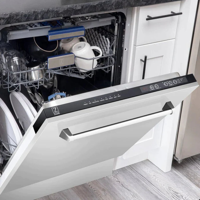 ZLINE 36" Kitchen Package with Stainless Steel Dual Fuel Range, Convertible Vent Range Hood and Tall Tub Dishwasher